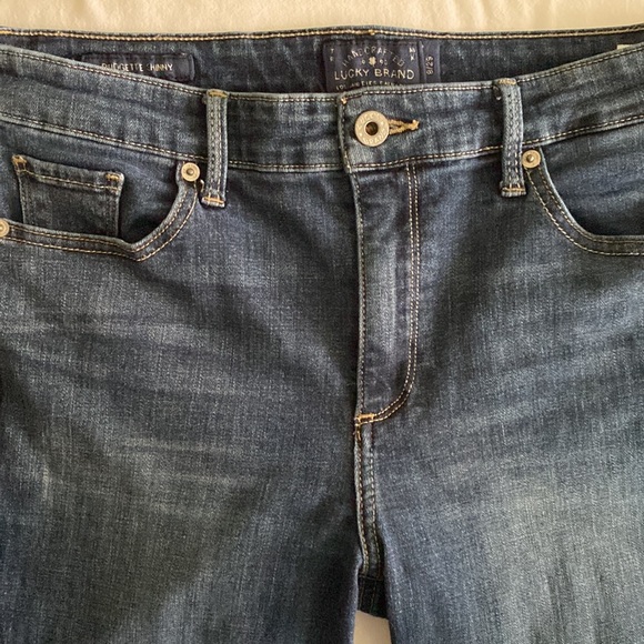 Lucky Brand Brigitte Skinny High Rise Raw Hem size 8 / 29 Medium Wash - Picture 4 of 13